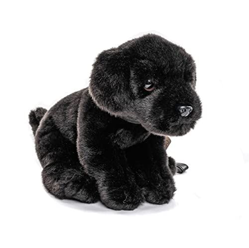 Uni-Toys - Labrador Welpe schwarz, mit Leine - 23 cm (Höhe) - Plüsch-Hund - Plüschtier, Kuscheltier