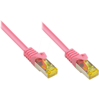 Good Connections RJ45 Ethernet LAN Patchkabel mit Cat. 7 Rohkabel und Rastnasenschutz RNS, S/FTP, PiMF, halogenfrei, 500MHz, OFC, 10-Gigabit-fähig (10/100/1000/10000-Base-T Ethernet Netzwerke) - z.B. für Patchpanel, Switch, Router, Modem - magenta, 40 m