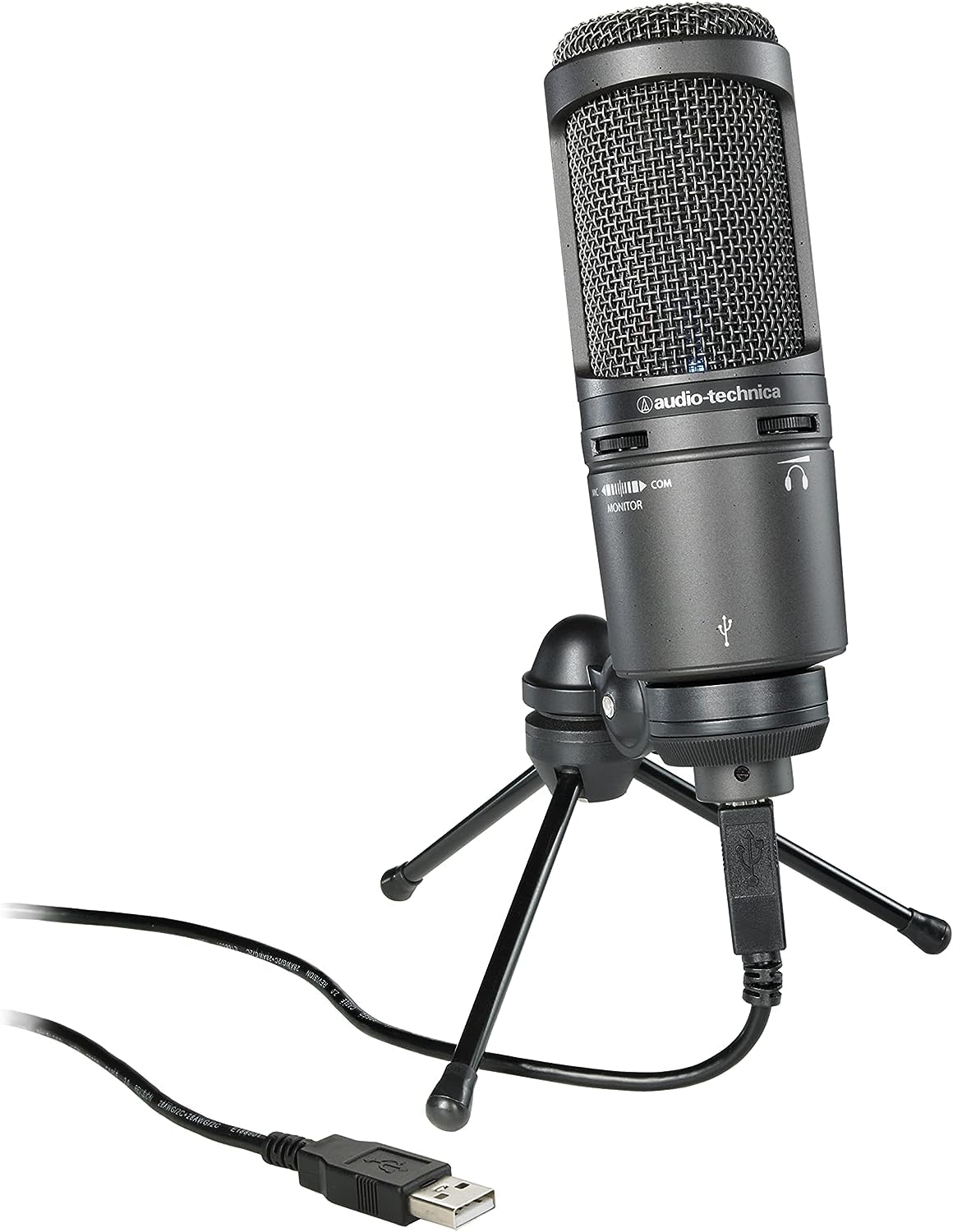 Audio-Technica AT2020USB+ Kondensatormikrofon mit Nierencharakteristik (USB Anschluss) für Voiceover, Podcasting, Gesang oder instrumentale Live-Aufnahmen