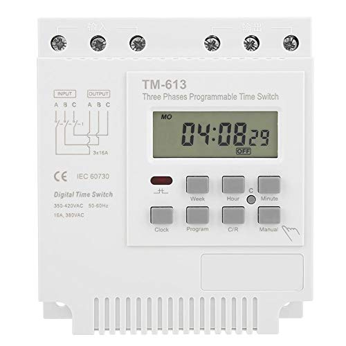 Timer-Schalter, 380 V Dreiphasen-Digital-Timer-Schalter Programmierbarer Zeitrelais-Schalter Wöchentlicher EIN/AUS-Timer-Schalter