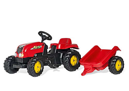 Rolly Toys rollyKid-X Trettraktor (mit Anhänger, Drehschemellenkung, Alter 2,5 - 5 Jahre, Heckkupplung) 012121
