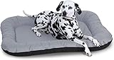 Knuffelwuff Wasserfestes In und Outdoor Hundebett Lucky aus Nylongewebe XL 90 x 75cm Grau - abnehmbarer Bezug - waschbar - für große, mittelgroße und kleine Hunde