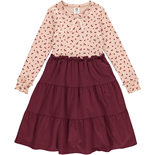 Müsli by Green Cotton Mädchen Berry L/S Casual Dress, Spa Rose/Fig/Berry Red, 122 EU