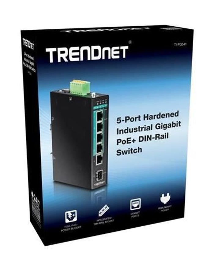 Trendnet 5-port ggb poe+ din-rail switc