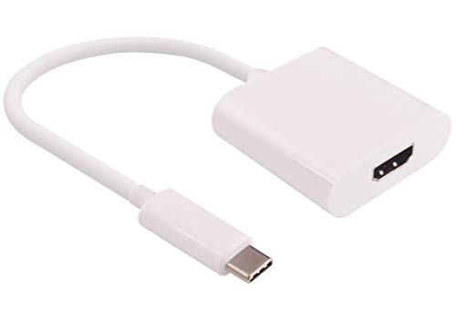 PremiumCord USB-C auf HDMI 4K Adapter, USB 3.1 Typ C Stecker auf HDMI Buchse, Auflösung 4K 2160p, Full HD 1080p@60Hz, Farbe weiß, Länge 20cm