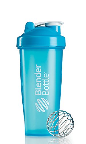 BlenderBottle Classic Shaker / Eiweiß Shaker / Diät Shaker / Protein Shaker mit Blenderball, 820 ml Fassungsvermögen, skaliert bis 600 ml, aqua