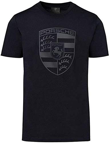 Porsche Black Crest Herren T-Shirt, Schwarz, L