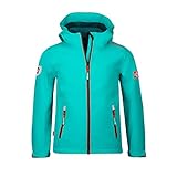 Trollkids Kinder Softshell Jacke Trollfjord, Blaugrün/Mystikblau, Größe 152