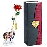 ICOCO Geschenke zum Frauentag,Vergoldete Rose Handgefertigt Geschenkbox, Muttertag/Jahrestag/Romantische Valentinstag/Geburtstag Geschenk für Freundin/Oma/Mama