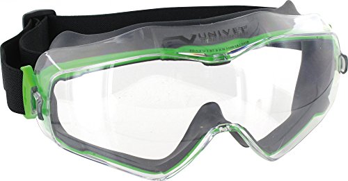 UNIVET Vollsichtbrille klar für Halbmaske, 75g Augenschutz Vollsichtschutzbrille