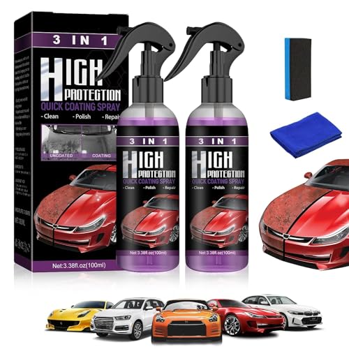 High Protection 3in1 Spray,3 In 1 Hoher Schutz Schnelles Auto-Beschichtung Spray,3 In 1 Neues Verbessertes Schnelles Autobeschichtungsspray, Morenting Auto Spray (2pcs)