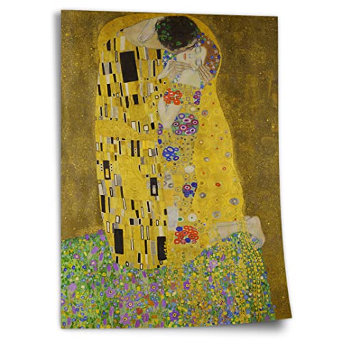 Printistico Poster Gustav Klimt - Der Kuss (1907-1908) Kunstdruck ohne Rahmen, Wandbild - A4, A3, A2, A1, A0, XXL - Wohnzimmer, Schlafzimmer, Küche, Deko