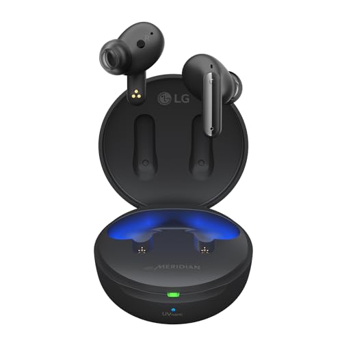 LG Electronics Tone Free Tone-DFP8.CDEULLK In-Ear Bluetooth Kopfhörer, UVnano, ANC, kohlschwarz, Klein