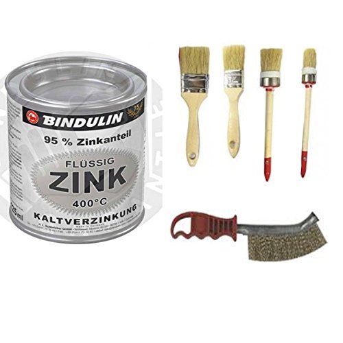 750 mlFlüssig-Zink Dose Farbe: silber Flüssig-Zink Dose Farbe: silber inkl. 4er Set Pinsel und Drahtbürste (0.750 kg)()