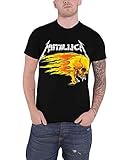 Metallica Flaming Skull Tour Tee Männer T-Shirt schwarz L 100% Baumwolle Band-Merch, Bands
