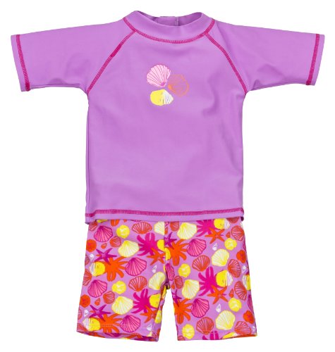 Landora: Baby- / Kleinkinder-Badebekleidung 2er Set mit UV-Schutz 50+ und Oeko-Tex100, violett in Größe 110/116
