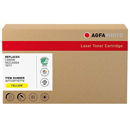 AgfaPhoto Laser Toner ersetzt Canon 9421A004; 707Y, 2000 Seiten, gelb (für die Verwendung in Canon LBP-5000)