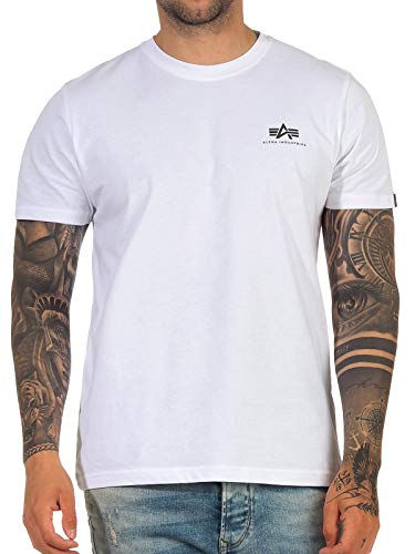 ALPHA INDUSTRIES Herren Backprint T T-Shirt, Blanco, XX-Large