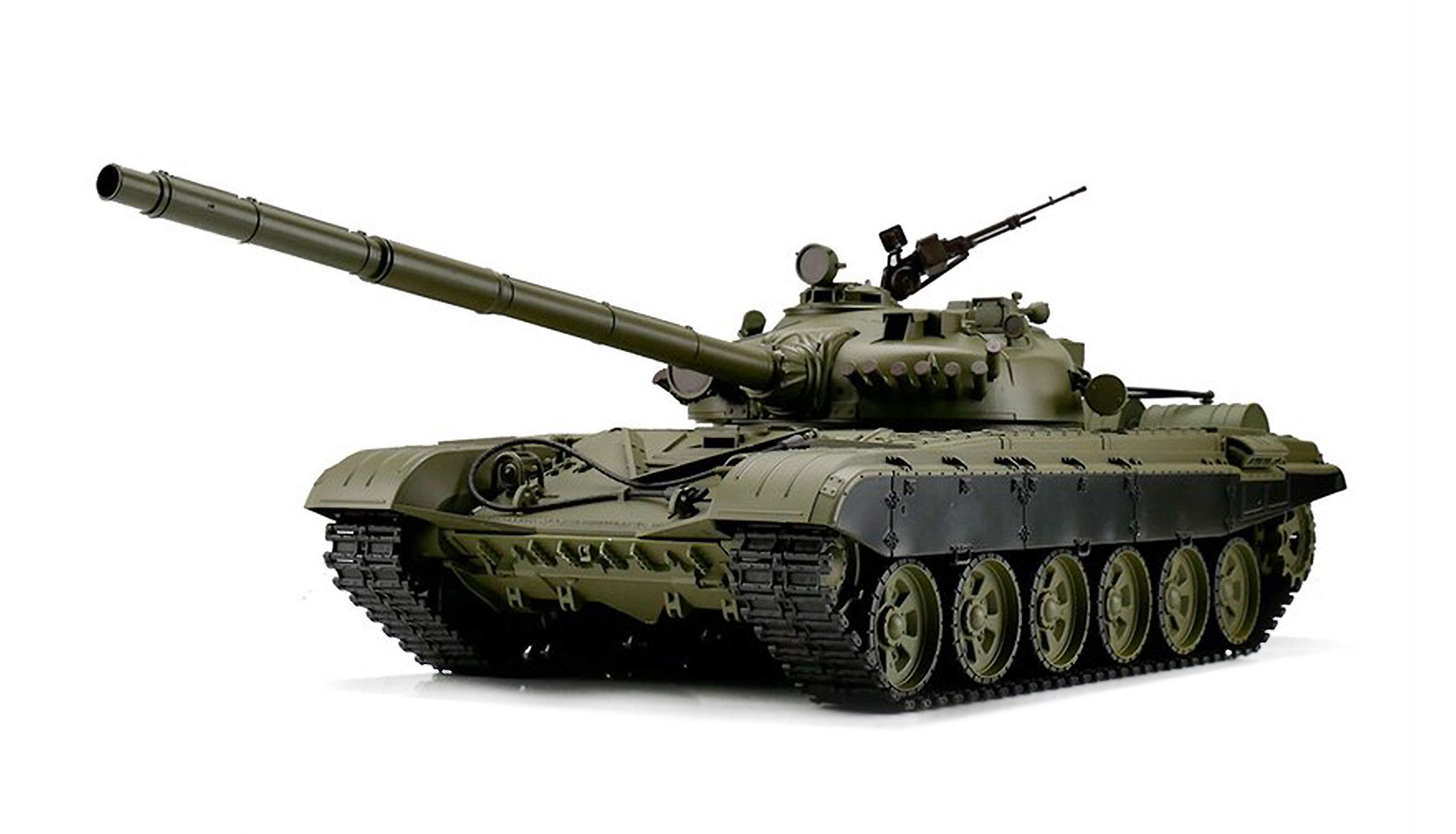ES-TOYS Panzer Ferngesteuert mit Schussfunktion Russicher T-72 Heng Long 1:16 mit Rauch&Sound und Stahlgetriebe -2,4Ghz V6.0 (Pro)