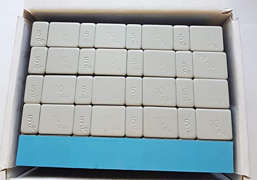 100 Riegel Stahl-Klebegewichte Kleberiegel à 60g (4x5g + 4x10g) auf blauem Band