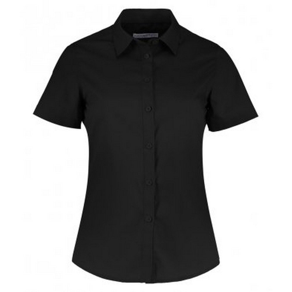 KUSTOM KIT Damen Popeline Shirt Kurzarm - Black - 22