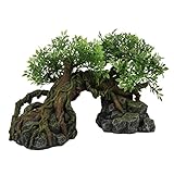 Terra Della, Ornament für Terrarium, Dschungelbaum, 22,5 x 11,5 x 13 cm, Mehrfarbig, ungiftig und pH-neutral, mit synthetischen Pflanzen, naturgetreu, extrem detailliert, geeignet für Terrarien