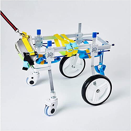 4-Rad-Hunderollstuhl-Roller, verstellbare Mobilität, Hunderollstuhl, Wagen, Quad mit Gurtzubehör, mittel/groß/klein, verstellbarer Haustierrollstuhl
