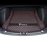 HOWWO Leder Kofferraummatten Kofferraumwanne, für Tesla Model 3 2021 Auto Lederschutzunterlage Schutzpolster Styling Interieur Dekorations Zubehör