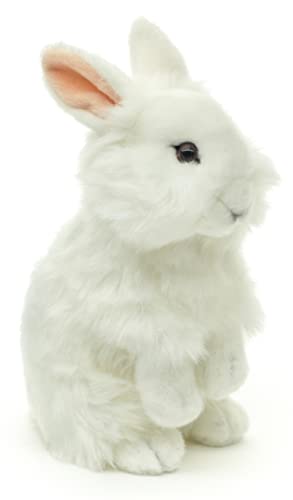 Uni-Toys - Löwenkopf-Kaninchen mit aufgestellten Ohren - stehend - weiß - 23 cm (Höhe) - Plüsch-Hase - Plüschtier, Kuscheltier