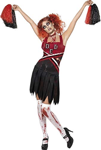 Fancy Me Damen Sexy Zombie Cheerleader Uniform High School Halloween Kostüm Kleid Outfit 4-18 - Schwarz, UK 12-14