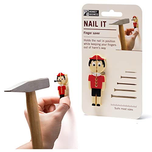 Monkey Business mb947 6,5 x 2,5 x 0,8 cm "Nail ES" Hammer Finger Saver – Mehrfarbig