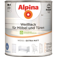 Alpina Weißlack für Möbel und Türen 2 l, weiß, extra matt