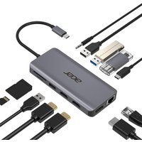 Acer 12-In-1 Type-C Adapter - Dockingstation - USB-C - 2 x HDMI, DP - GigE (HP.DSCAB.009)