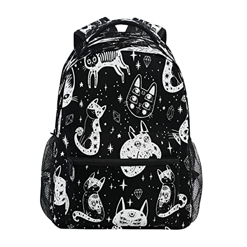 Großer Rucksack mit Katzenmotiv, 40,6 x 29,5 x 17,9 cm, für Reisen, Wandern, Schultasche für Erwachsene und Jungen