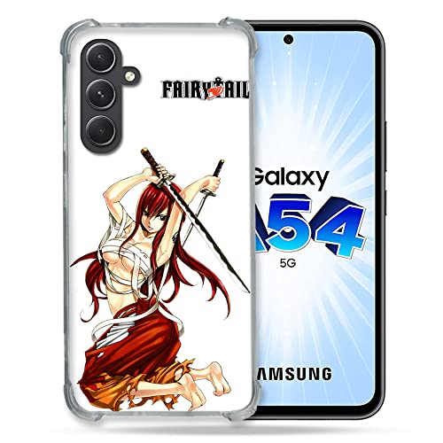 Cokitec Schutzhülle aus Hartglas für Samsung Galaxy A54 5G Manga Fairy Tail Erza