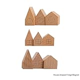 belaDESIGN Holz Magnet Häuschen, 9er Set, Buchenholz