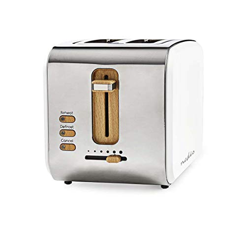 NEDIS KABT510EWT Toaster | 2 breite Öffnungen | Soft-Touch | Weiß