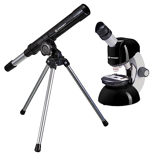 NATIONAL Geographic Teleskop Mikroskop Set für Einsteiger - Astronomie und Mikroskopie Anfänger-Set mit Smartphone-Adapter, Nachtbeobachtung und Mikrokosmos Erkundung Language Code 1 Language Code 1