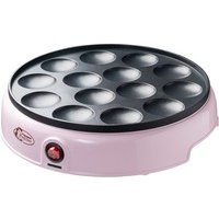 Bestron Poffertjes Maker im Retro Design, Mini Pfannkuchen Automat, mit Antihaftbeschichtung, Sweet Dreams, 800 W, Farbe: Rosa