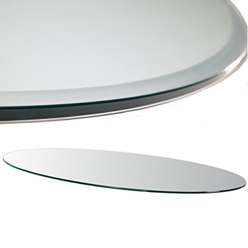 Euro Tische Glasplatte für Kaminofen oval 100 x 60 cm Klarglas - Glasscheibe mit 6mm ESG Sicherheitsglas - perfekt geeignet als Funkenschutzplatte