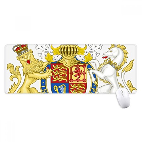 beatChong Lion Unicorn Crown Britain National Emblem UK Non-Slip Mousepad Große Erweiterte Spiel Büro titched Kanten Computer-Mat Geschenk