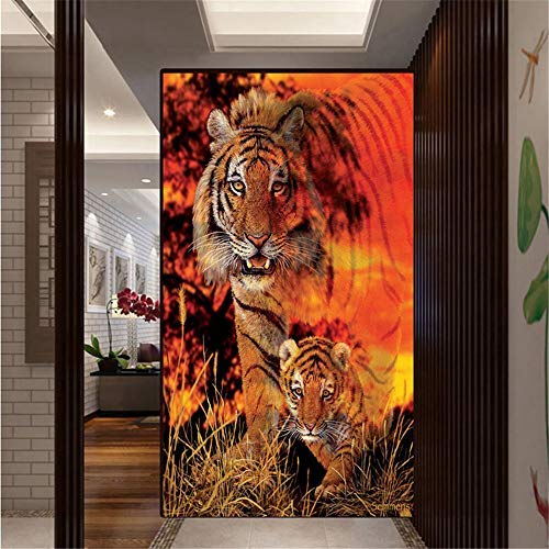 Nicole Knupfer DIY 5D Diamant malerei Kits,Crystal Strass Tiger Stickerei Diamond Painting für Cross Stitch Home Wall Decor (60 x 100cm)