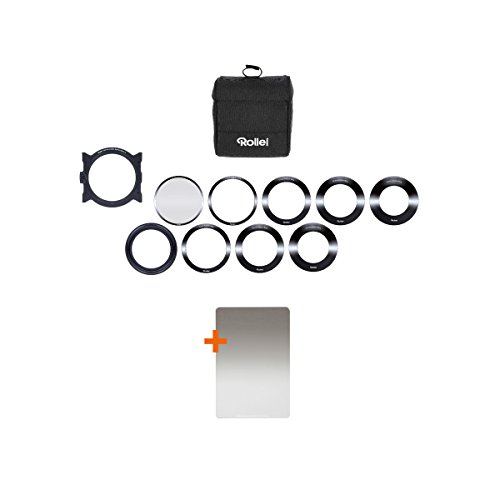Rollei Mark II Filterhalter Starter Kit I Steckfiltersystem für 100mm Rechteckfilter, inkl Soft GND8 & CPL Filter, Objektivadapter 52 - 82mm, Filtertasche
