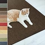Floordirekt Sisal Fußmatte Teppich Vorleger Kratzteppich Katzenmöbel Kratzmatte Sisalmatte, widerstandsfähig & in vielen Farben und Größen erhältlich (100 x 100 cm, Dunkelbraun)