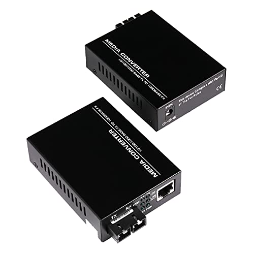 (EIN Paar Bidi) Single Mode Dual SC Fiber Gigabit Fast Ethernet Medienkonverter, Mini 1x 10/100/1000Base-T RJ45 auf 1000Base-SC Slot Converter Transceiver, bis zu 30 km 1310 nm, AC 100 V ~ 240 V