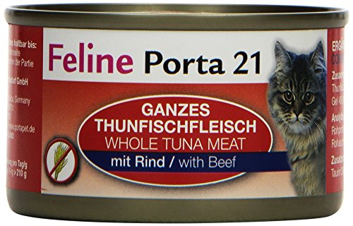 Feline Porta Katzenfutter Feline Porta 21 Thunfisch plus Rind 90 g, 24er Pack (24 x 90 g)