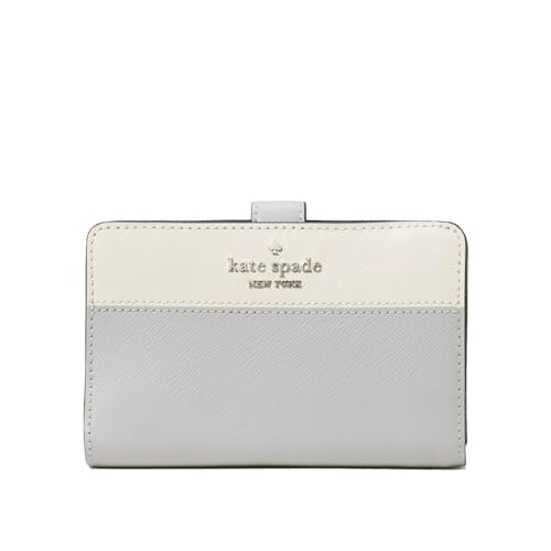 Kate Spade Geldbörse für Damen Madison Medium Compact Bifold Wallet, Platingrau, Faltbare Geldbörse