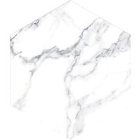 Feinsteinzeug Hexagon Marmor Hell 21,5 x 25 cm weiß