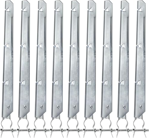 YXJSTO Stacheldraht-Arm-Verlängerungen für Maschendrahtzaun, Stacheldraht-Verlängerungsarm für 3,5 cm bis 4,8 cm obere Schiene, verzinkte Stahlzaunverlängerung, 9 Stück