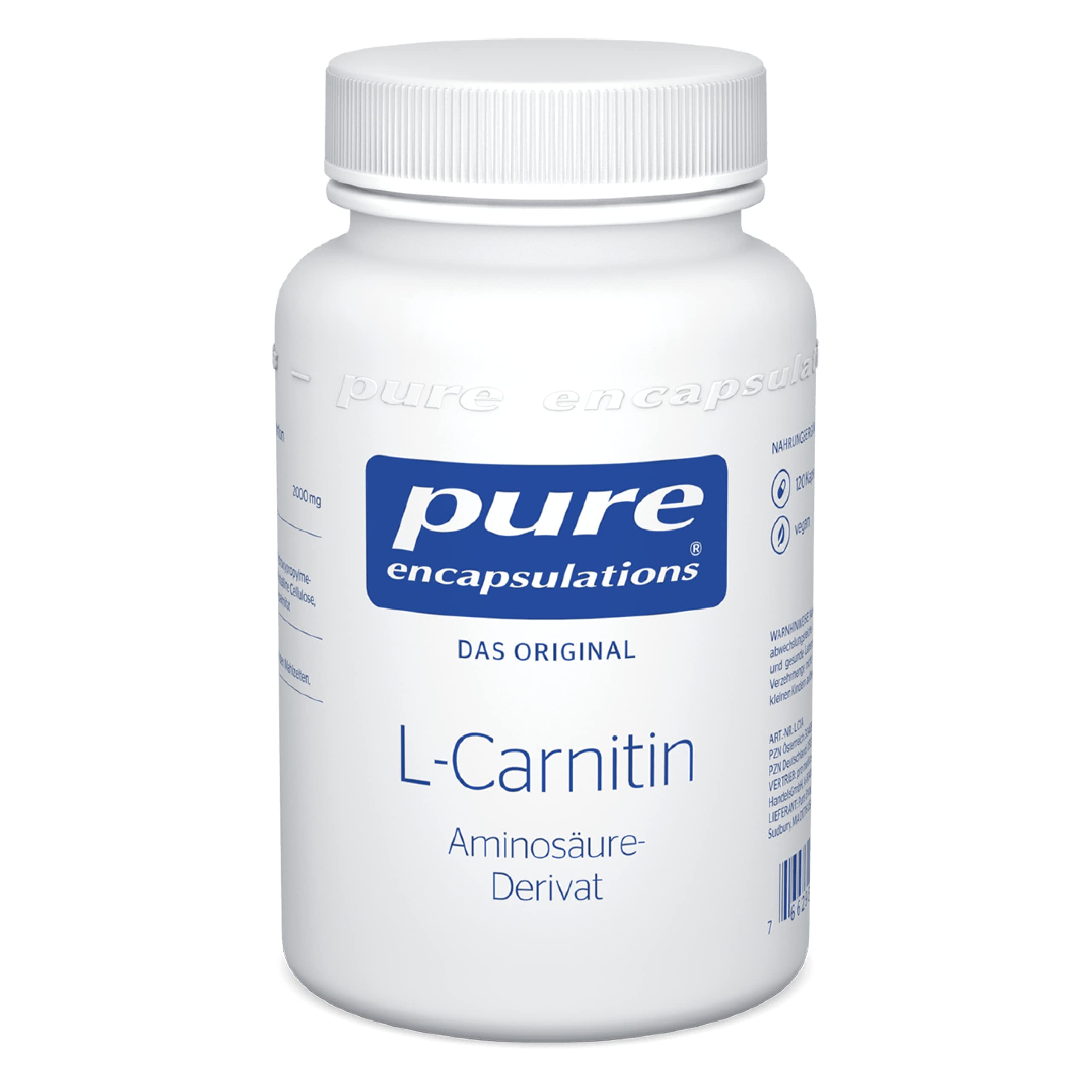 Pure Encapsulations - L-Carnitin - Hochwertiges L-Carnitin in Kapselform - 120 vegane Kapseln